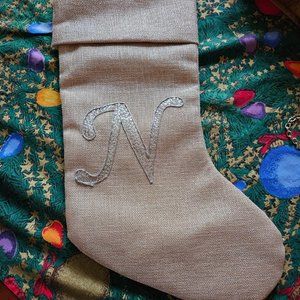 Sparkly Christmas Sock with 'N"